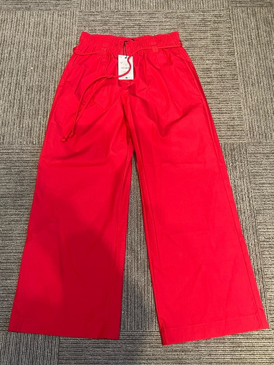 Zara Pants - Red Elastic Waist Drawstring Pants
